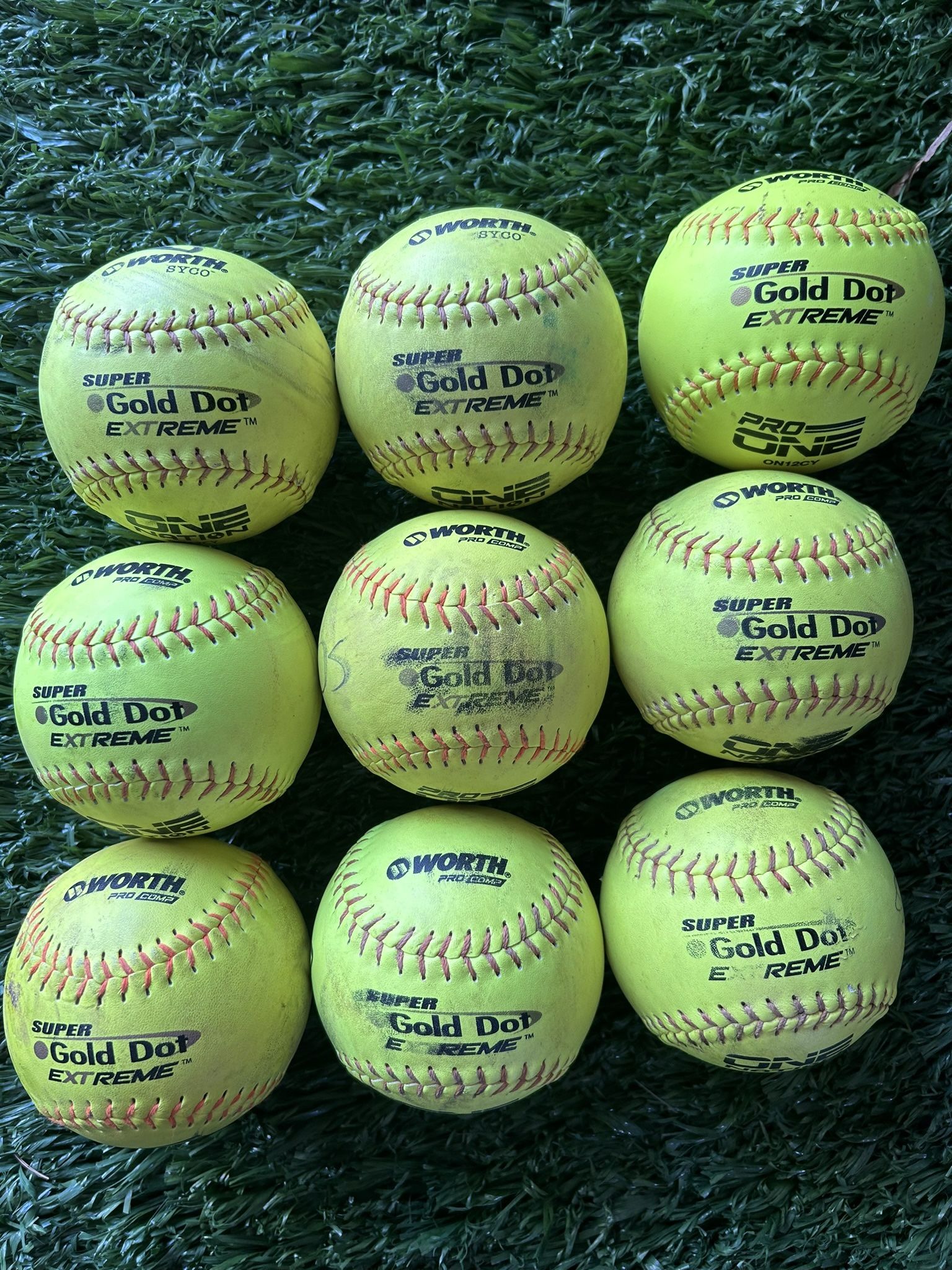 9 Gold Dot Extreme Softballs