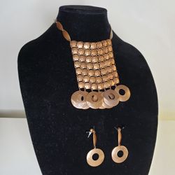 Costume Jewelry Choker & Earrings in Copper Color