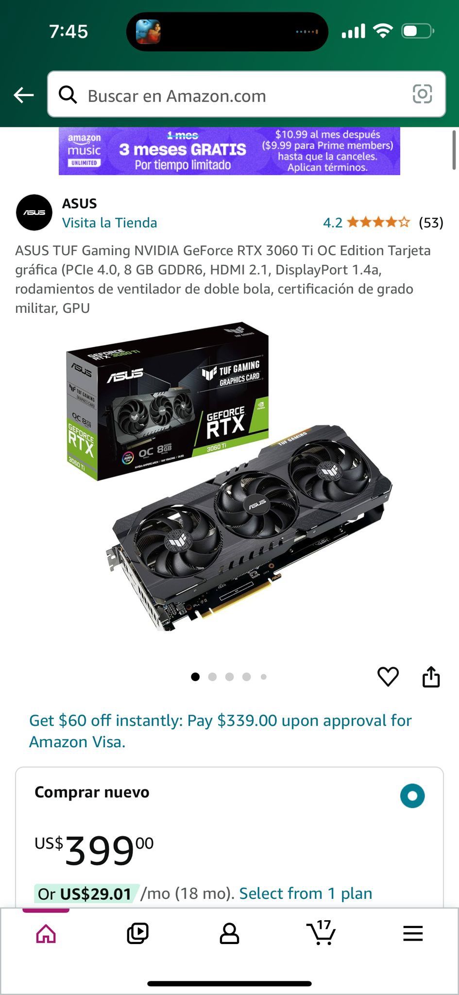 Amazon Music Amazon Prime Un Mes TUF GAMING GRAPHICS