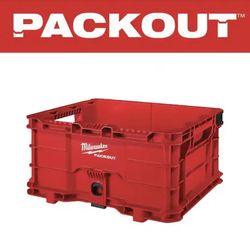Milwaukee PACKOUT 18.6 in. Tool Storage Crate Bin with Carrying Handles and 50 lbs. Weight Capacity