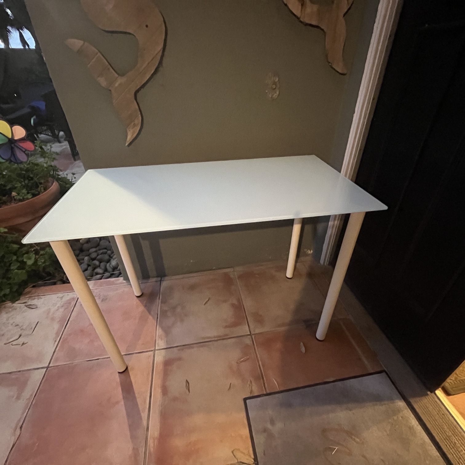 Ikea Vika Glasholm White Glass Top Table Desk for Sale in Coronado