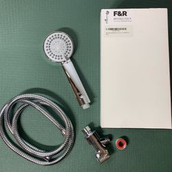 Chrome Handheld Shower Handle With Hose