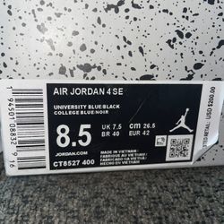 Air Jordan Size 4 SE, Size 8.5 
