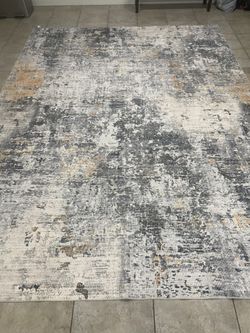 Abstract Style 9x12 Washable Area Rug 