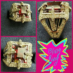 NEW Gold, Diamond, Garnett ring $275