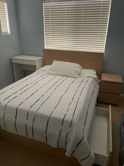 IKEA MALM Full-Size Bed + Storage + Nightstand