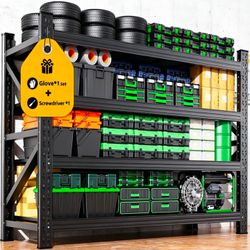 69"W Garage Shelving Heavy Duty Shelves, 4-Tier Garage Storage Shelves