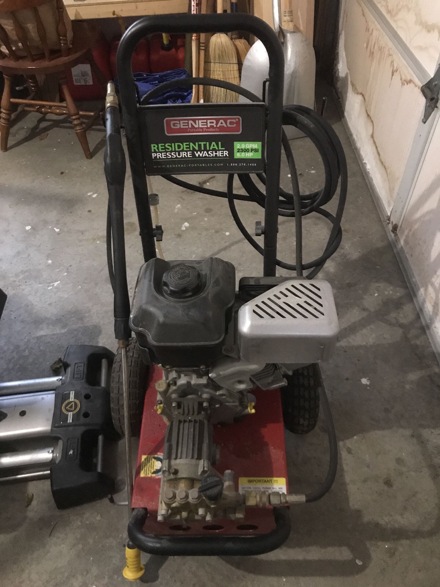 Generac residential pressure washer 2.9gpm 2300psi 6 hp
