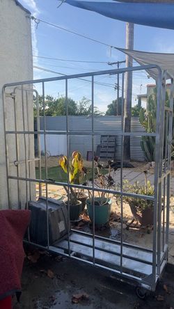 Metal Rolling Cage Cart with Shelves