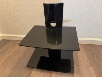 Black Glass 2-Tier AV Media Stand