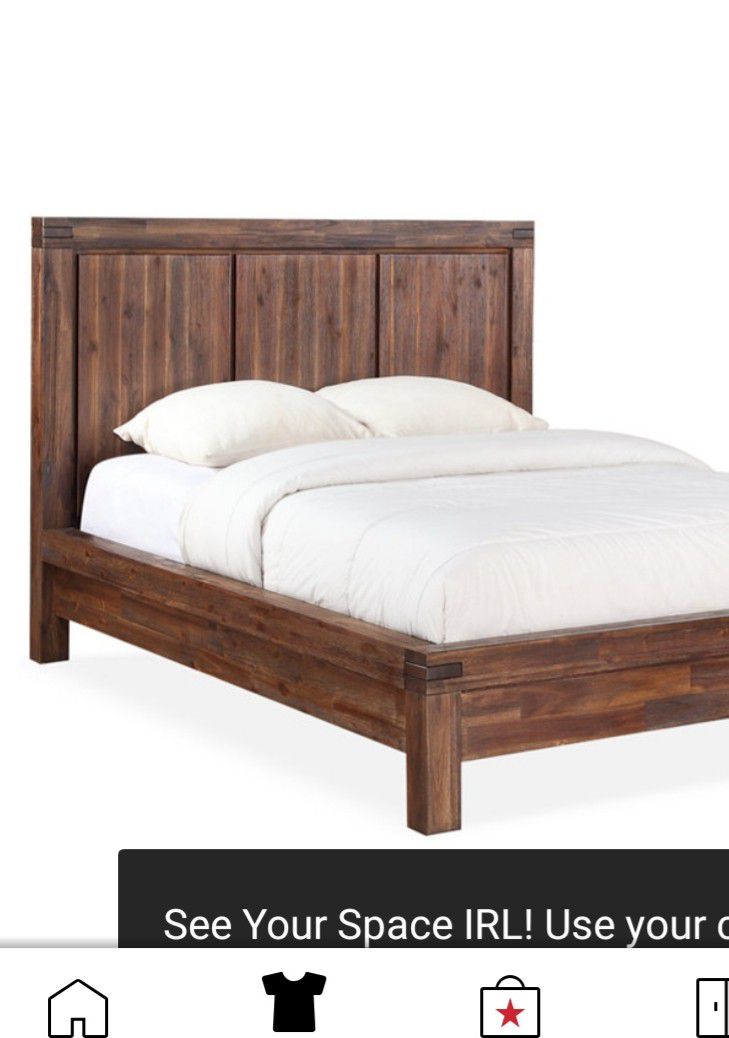 Queen size bed frame with mattress