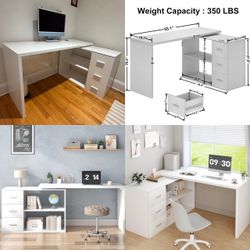 White Desk  L Shape