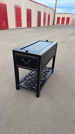 Black Wood Console Table with Drawer $125