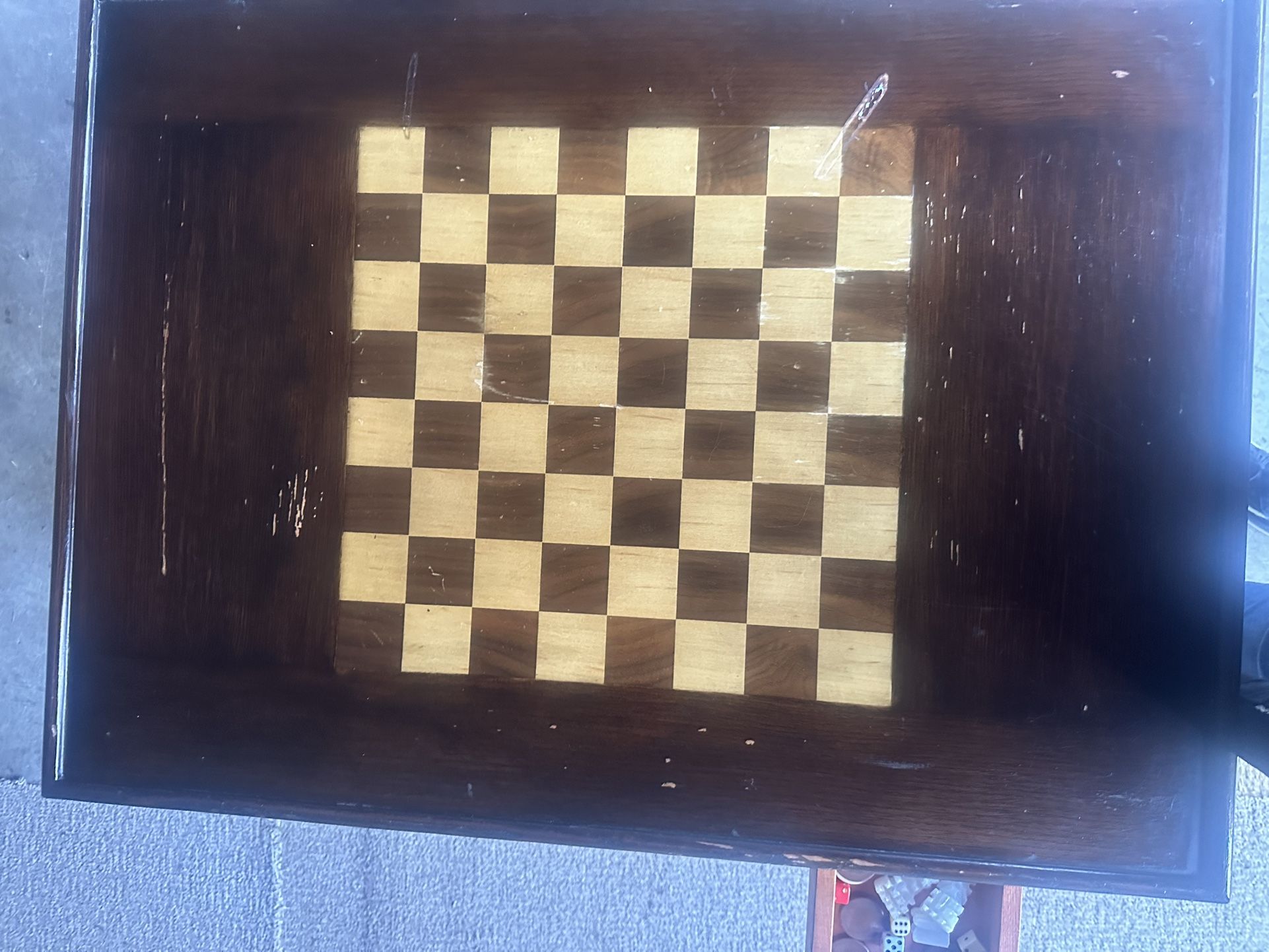 Antique Chess Board Table