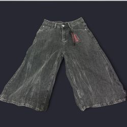 Acid wash wide leg denim jeans #grunge #punk #vine #cross #embroidered