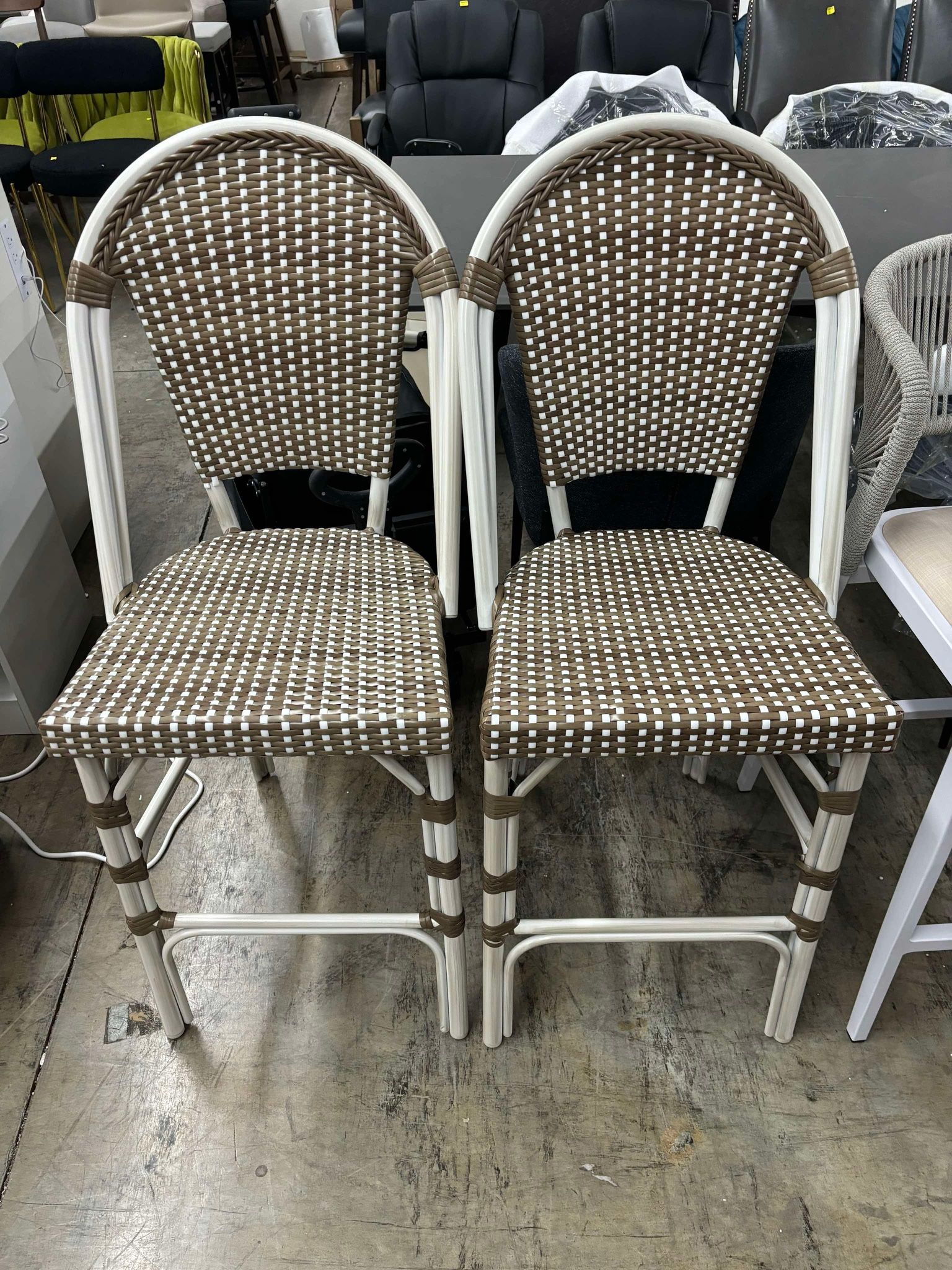 PURPLE LEAF French Counter Height Bar Stool Set of 25 Bamboo