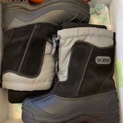 Kids Boys Black Snow Boots