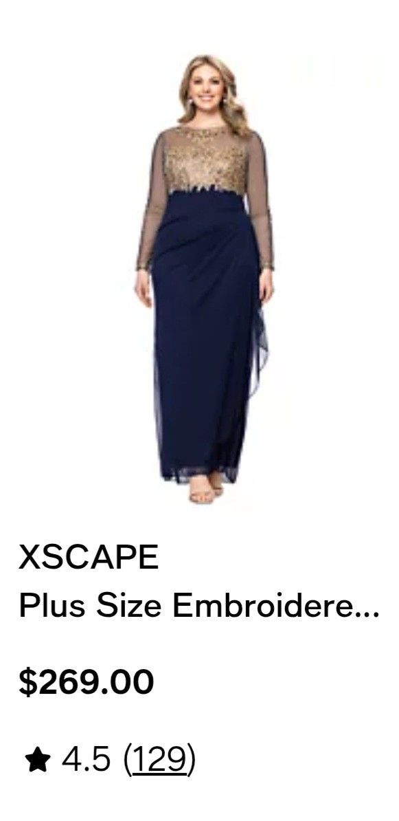 Plus Size Dress Blue And Gold