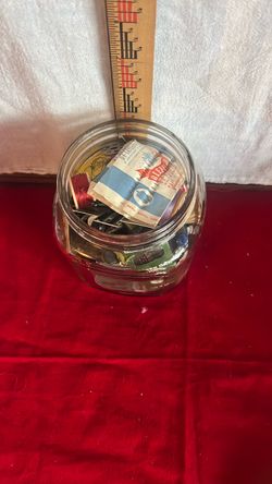 Large Glass Jar with Vintage Sewing Notions