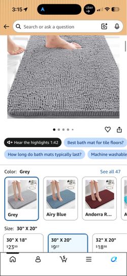 OLANLY Chenille Bath Rugs