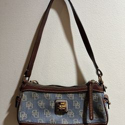 Dooney & Bourke Denim Blue, Brown Trim & Strap