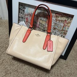 NWT COACH MINI CROSBY CARRYALL IN TWO TONE COLORBLOCK LEATHER 34731