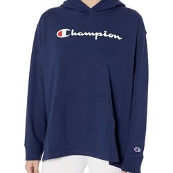 Champion Women’s Pullover Hoodie Sweatshirt Blue Size(Large)