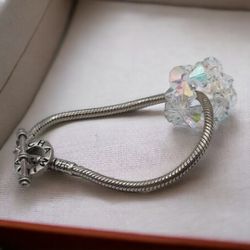 Chamilia sterling silver Bracelet with crystal cluster