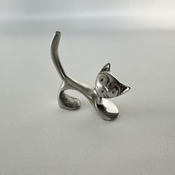 Long Tailed Cat Figurine Ring Holder Jewelry Organizer