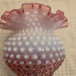 FENTON?  HOBNAIL RUFFLED BOWL