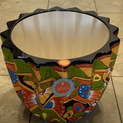 Talavera Mexican Ceramic Handcrafted Pot - NEW - Made In Mexico 