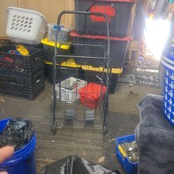 Collapseable Push Cart With Wheels