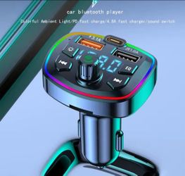 Car Bluetooth FM Transmitter, MP3 player, Handsfree Calling with RGB Light
