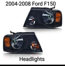 NEW 2004-2008 Ford F150 Headlights Black Housing/Mikas Negras Nuevas