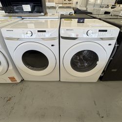 Samsung 4.5 cu. ft. High-Efficiency Front Load Washer with Self-Clean 7.5 cu. ft. Stackable Vented  Dryer with Sensor Dry  