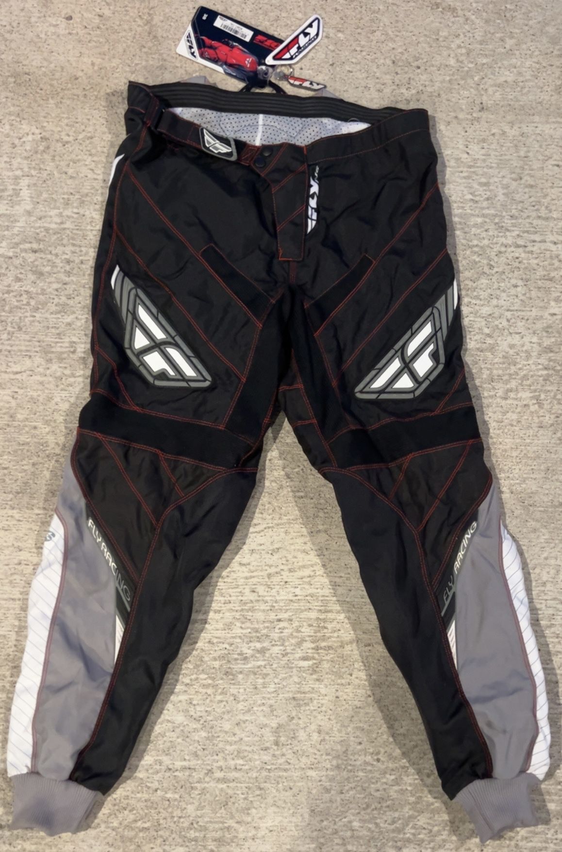 Fly Racing Motocross Pants Size 38 Black Gray and Red Trimming