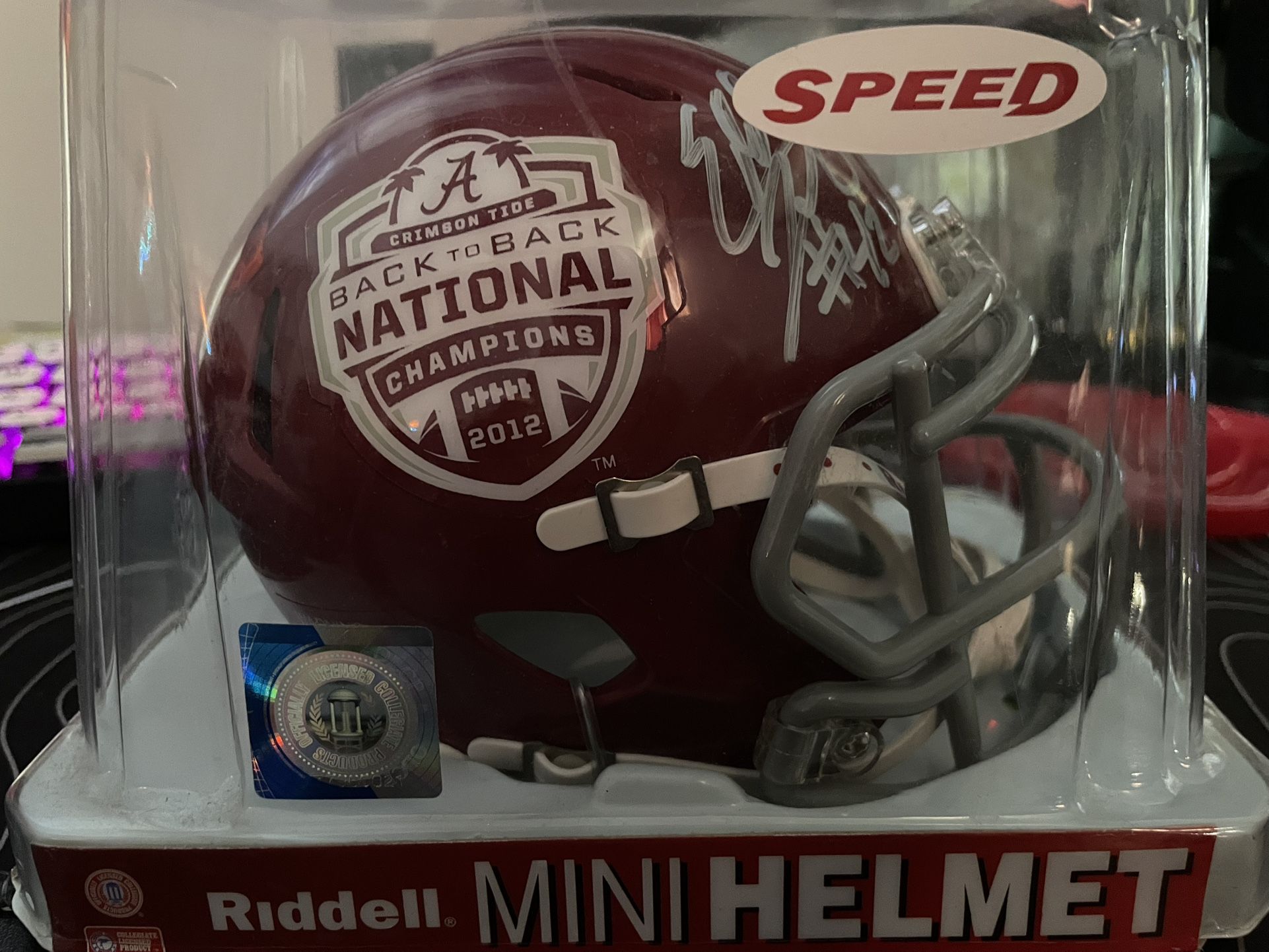 Eddie Lacy Signed 2012 Alabama Mini Helmet Back-to-Back National Champs BAMA Front Riddell