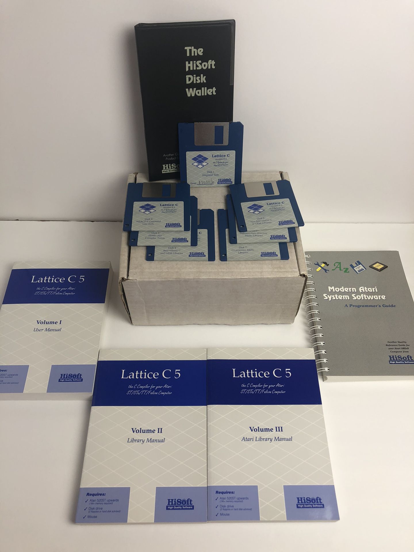 NOS Atari System Software Lattice C 5 for ST/STe/TT/Falcon030 Disks + Manuals