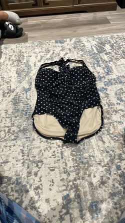 Large Polkadot Strapless Bathing Suit