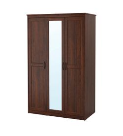 SONGESAND 3-door wardrobe (with mirror)