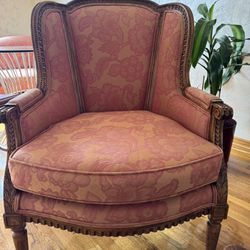 Oak Italian armchair 78h/34w/30d