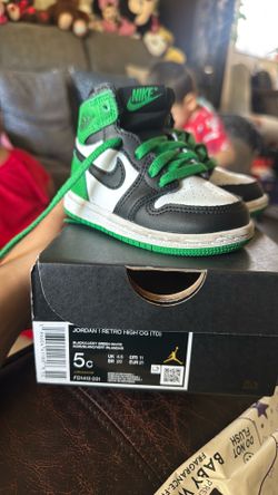 Toddler Jordan 1 retro in lucky green 5c