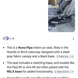 Nuna Piper Infant Car Seat - Base Included & Attached- $300 OBO