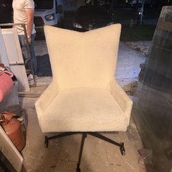CB2 Bowtie Cream Office Chair