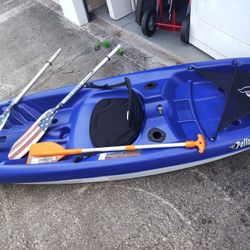 Blue And White Canoe Hardly Used For Sale 250.00  I Deliver Or Pickup Yourself. Good Deal 