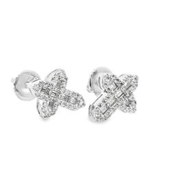 Sterling Silver VVS Moissanite 1.12CTW Fancy Earring