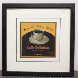 Framed coffee art 13x13 inches