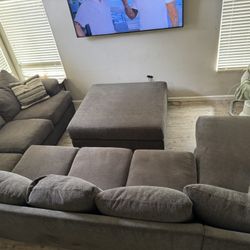 Sectional Down Couch With Ottoman 
