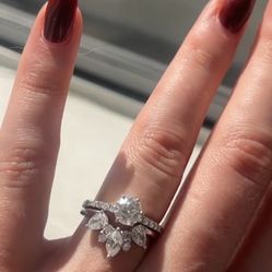 Wedding And Engagement Ring Set