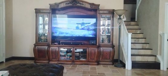 Aico Oppulente Entertainment Center With 70" TV And Sound Bar System